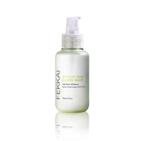 FEKKAI Brilliant Gloss Glass Hair Oil bottle highlights sleek shine.