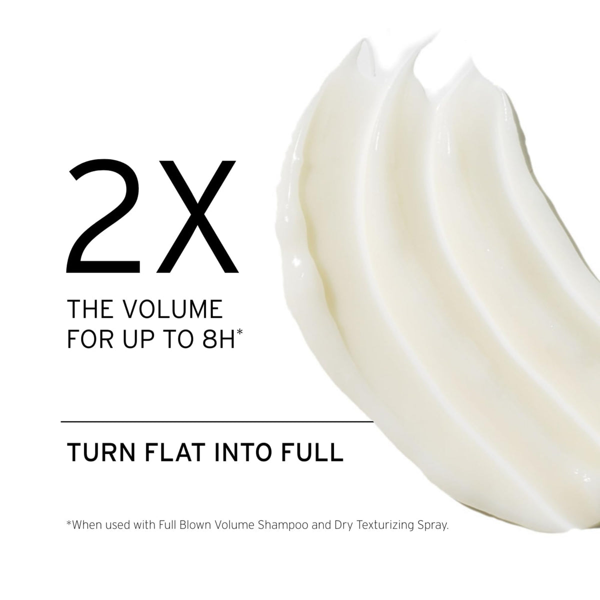 FEKKAI Full Blown Volume bottle pour showing creamy, easy-to-distribute formula.