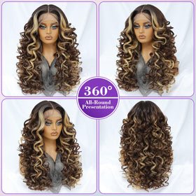 Felek HD transparent lace front wig for invisible hairline and versatile styling.