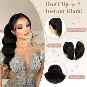 FELENDY wedding/party-ready ponytail look with clip-in extension