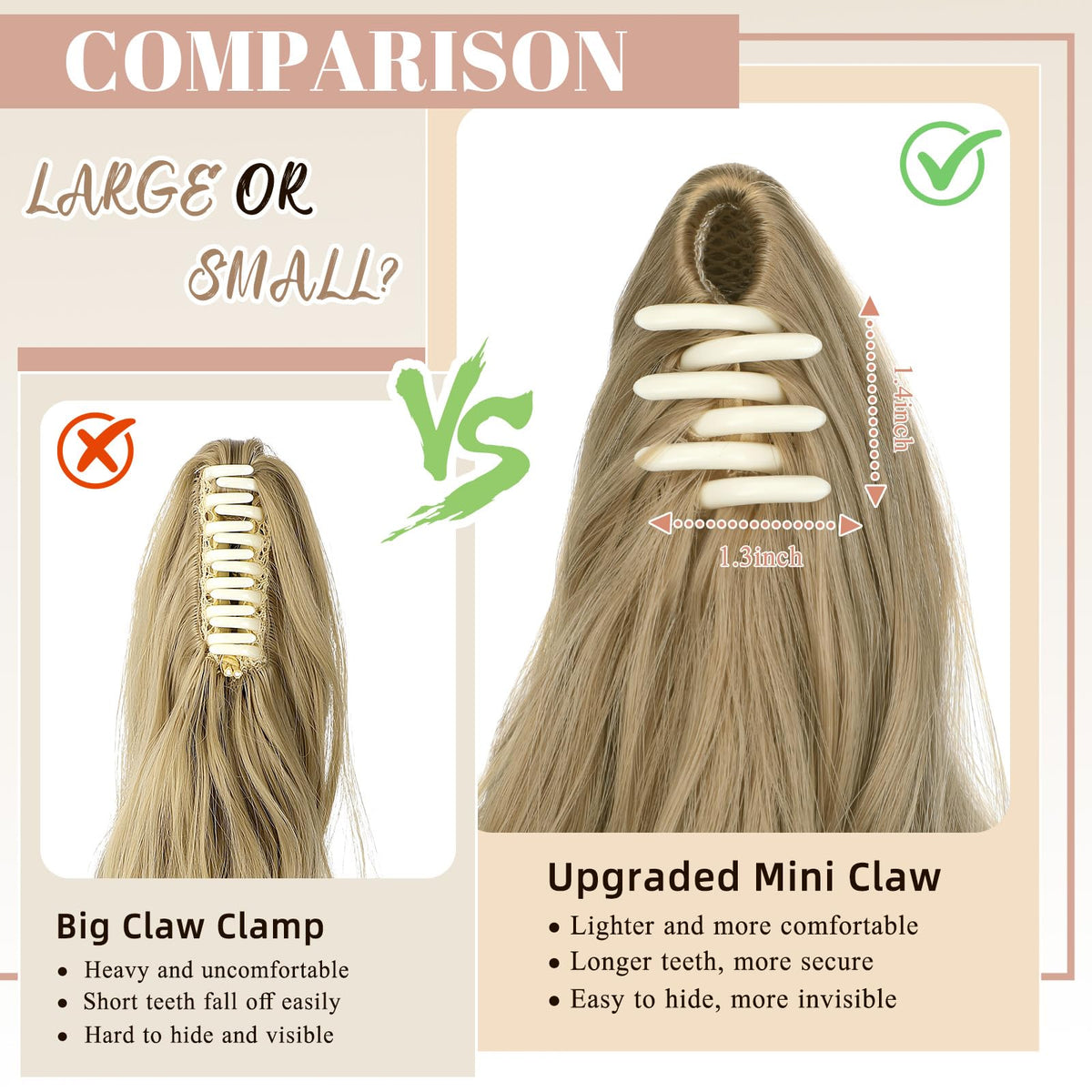 FELENDY ash-blonde ponytail showing wavy texture and realistic movement
