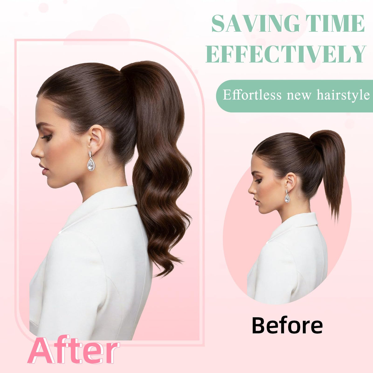 All-day wear FELENDY clip securing ponytail during busy days.