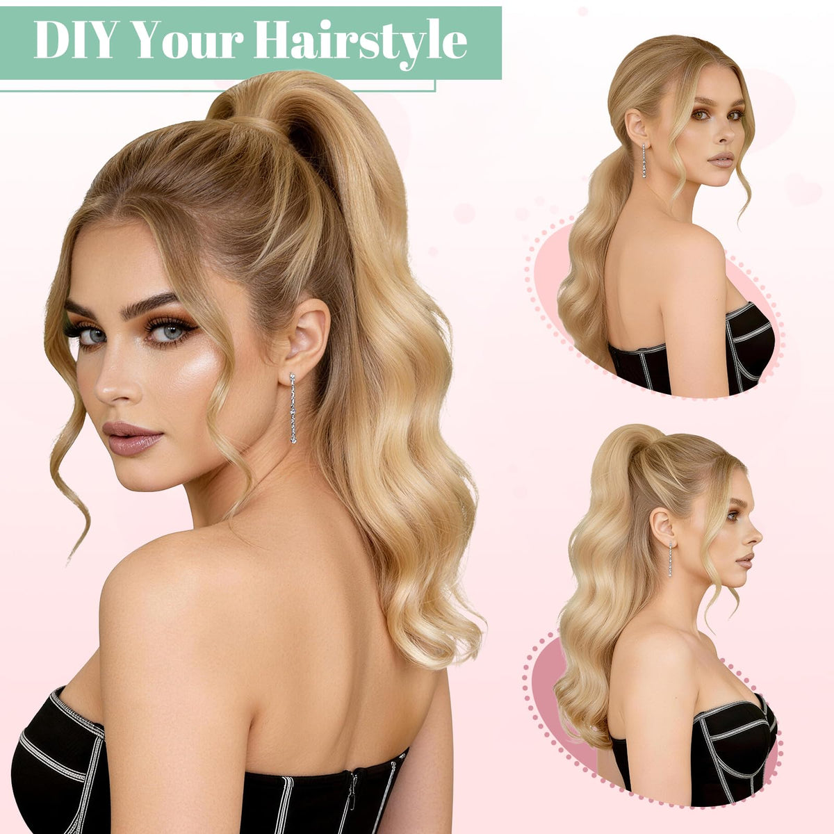 FELENDY wedding or party ponytail option for glamorous occasions.