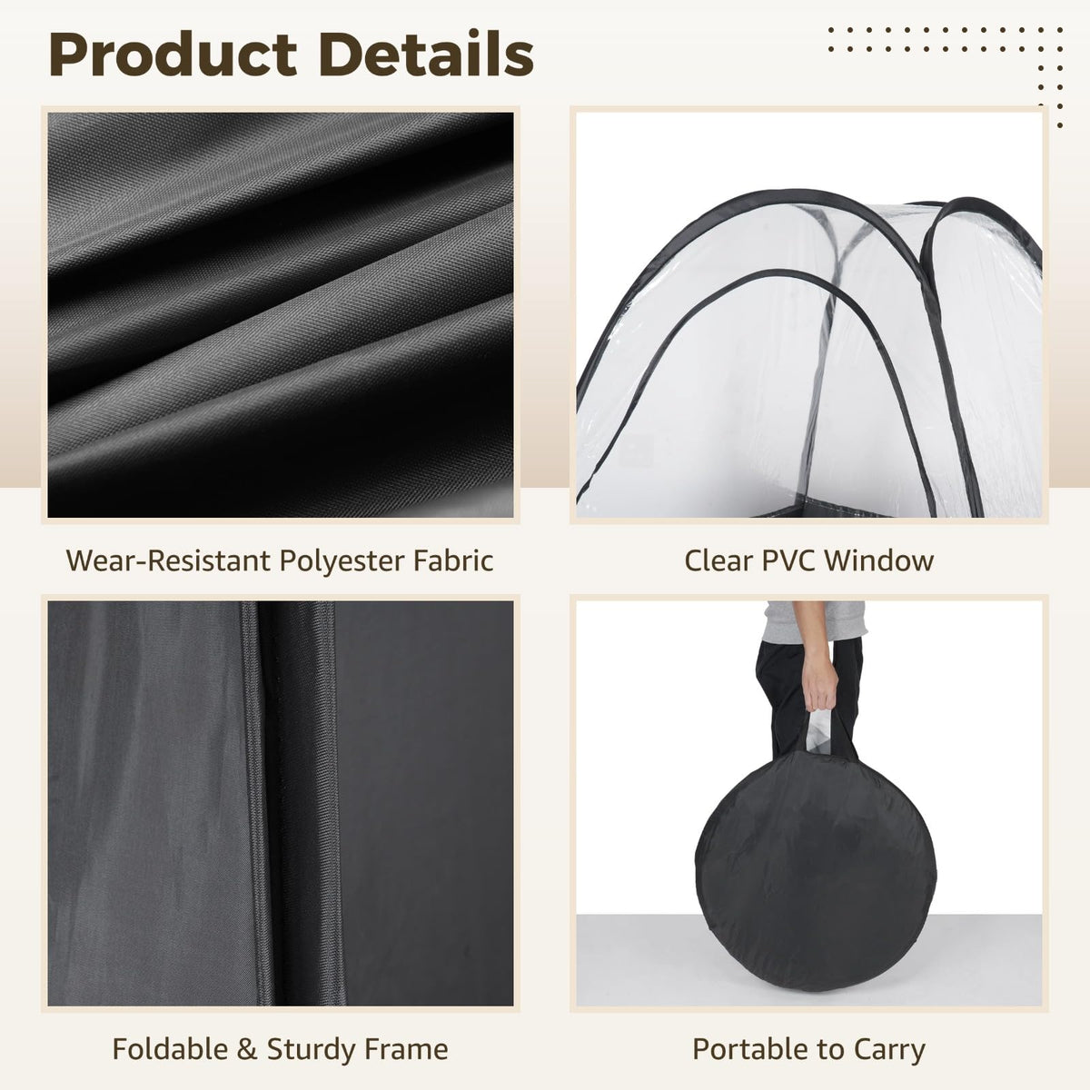 FELISTORY tent folded into carry bag for effortless transport