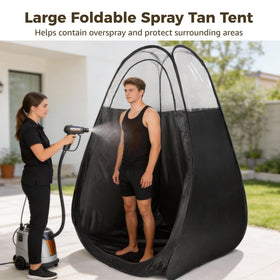FELISTORY large spray tan tent interior view with ample standing room