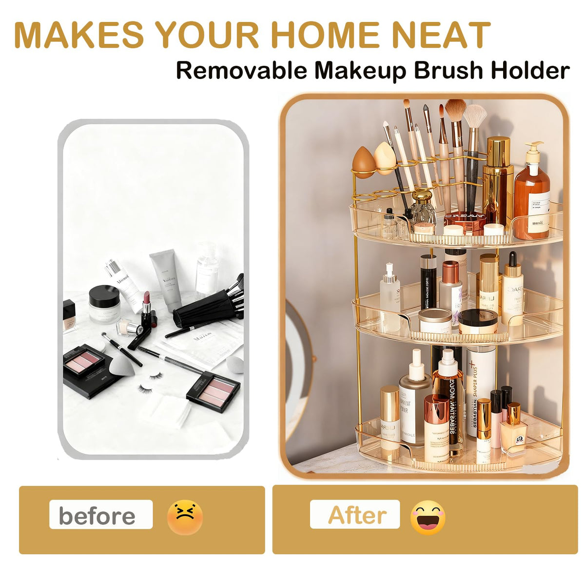 FELIZHOUSE brush-cosmetic-holder keeps brushes and sponges within easy reach
