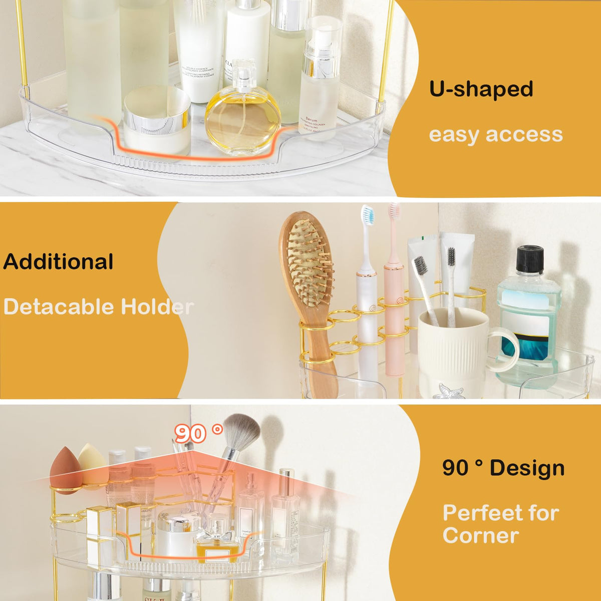 FELIZHOUSE perfume-display-amber-trays showcases fragrance and skincare neatly