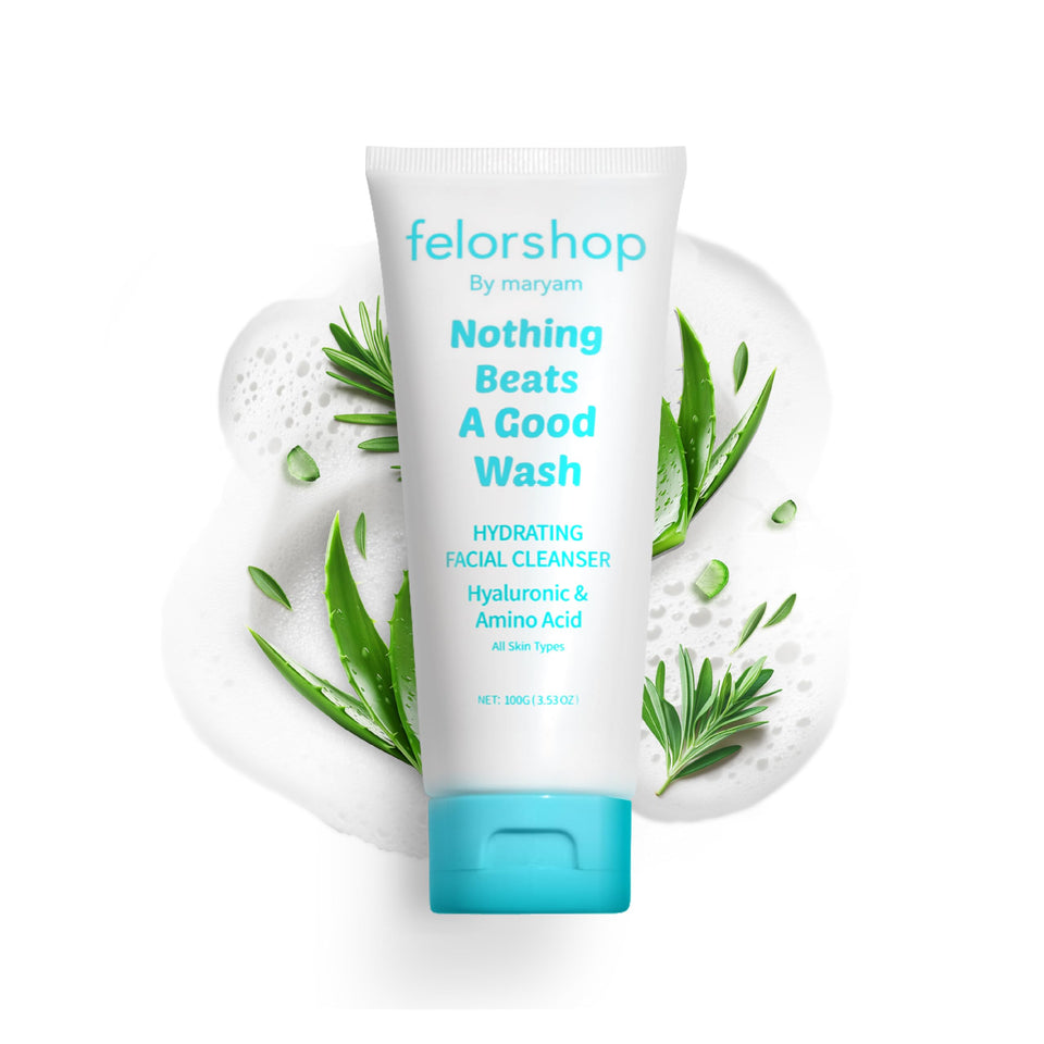 Felor shop by maryam hydrating cleanser bottle shows semi-solid cream for daily use