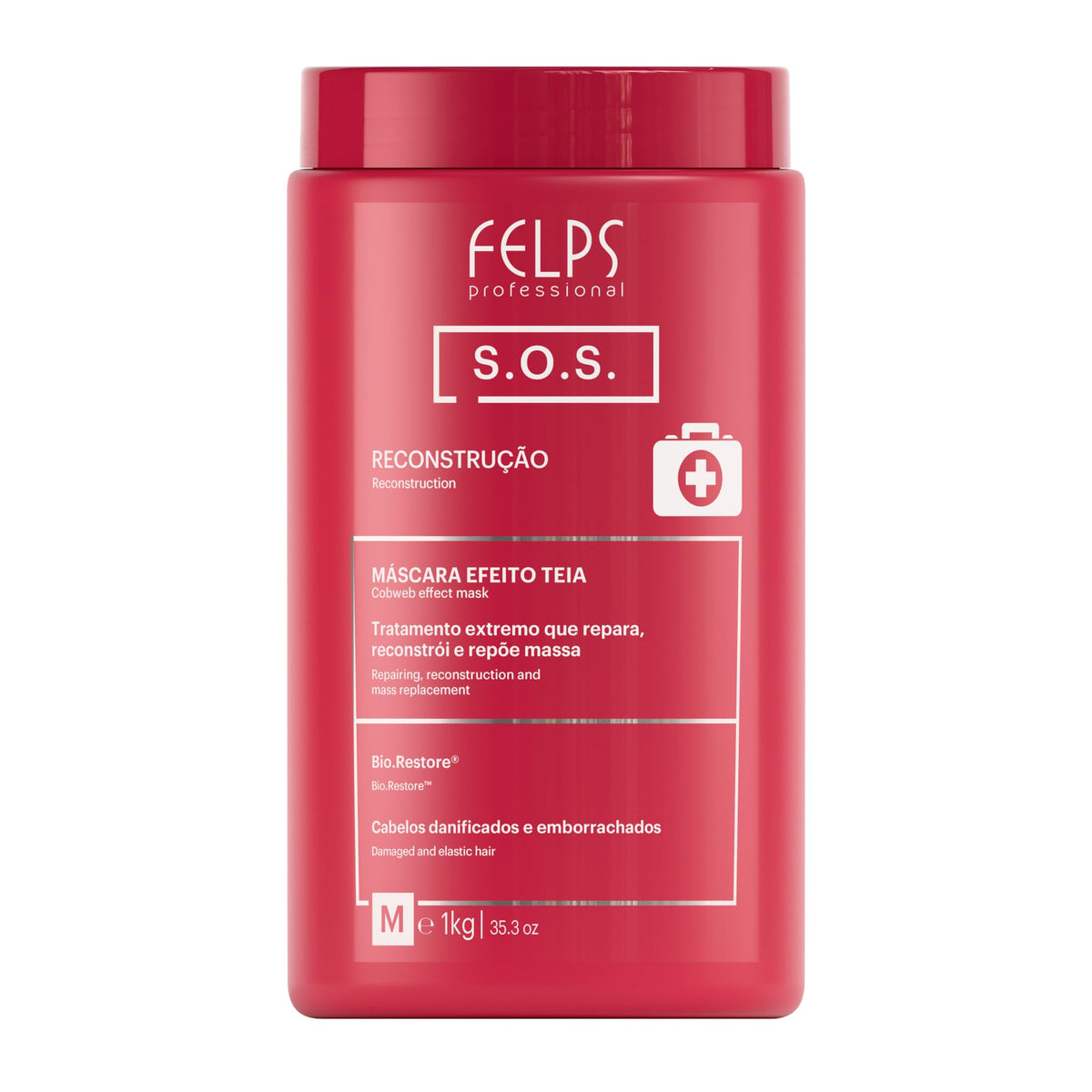 Felps Xmix SOS Extreme Repair Mask jar closeup showing premium conditioning for damaged hair.