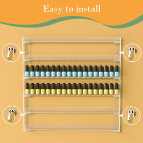 FEMELI clear acrylic nail polish rack assembled shows durable one-piece design