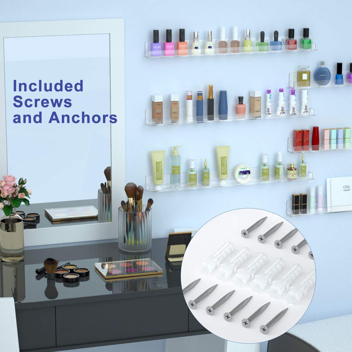 FEMELI display ideal for nail salons and home bathrooms.