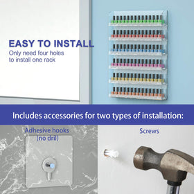 FEMELI wall mounted rack installed to save counter space and keep polishes within reach.