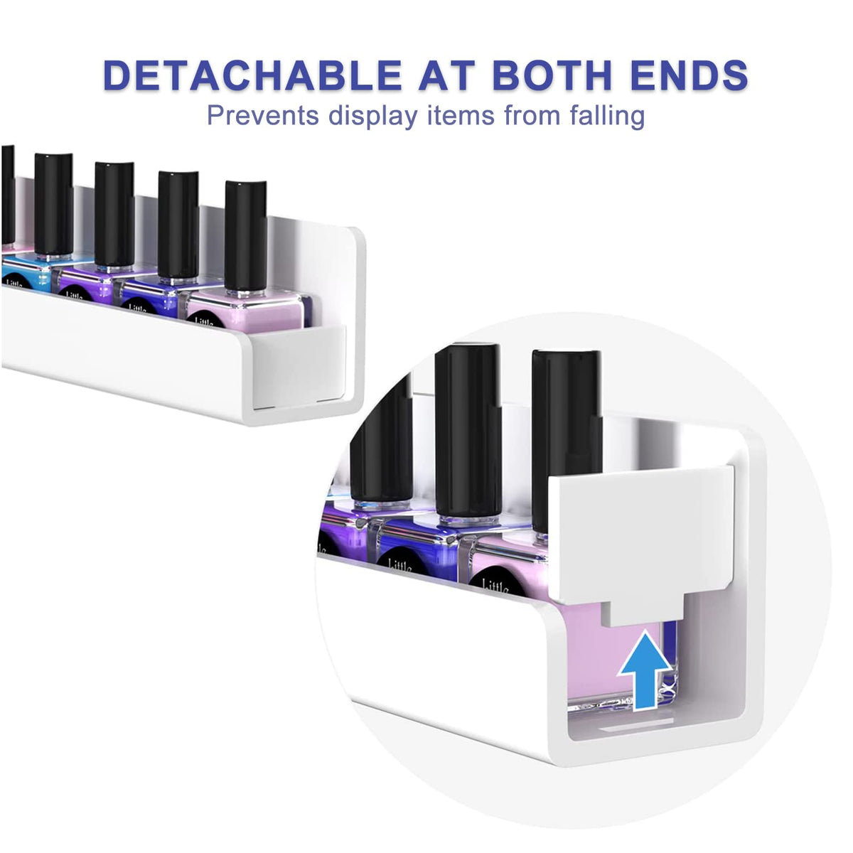FEMELI nail polish wall rack wall-mount display with quick access