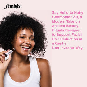 Femigist Hairy Godmother Oil cycle-related skin tone focus aids balance.