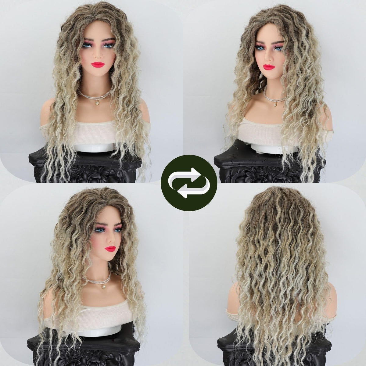 Fencca heat-resistant synthetic fibers deliver natural-looking curls and shine.