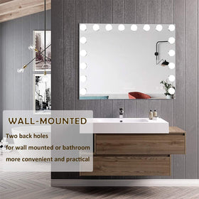 FENCHILIN vanity mirror with lights tabletop setup showing stable base