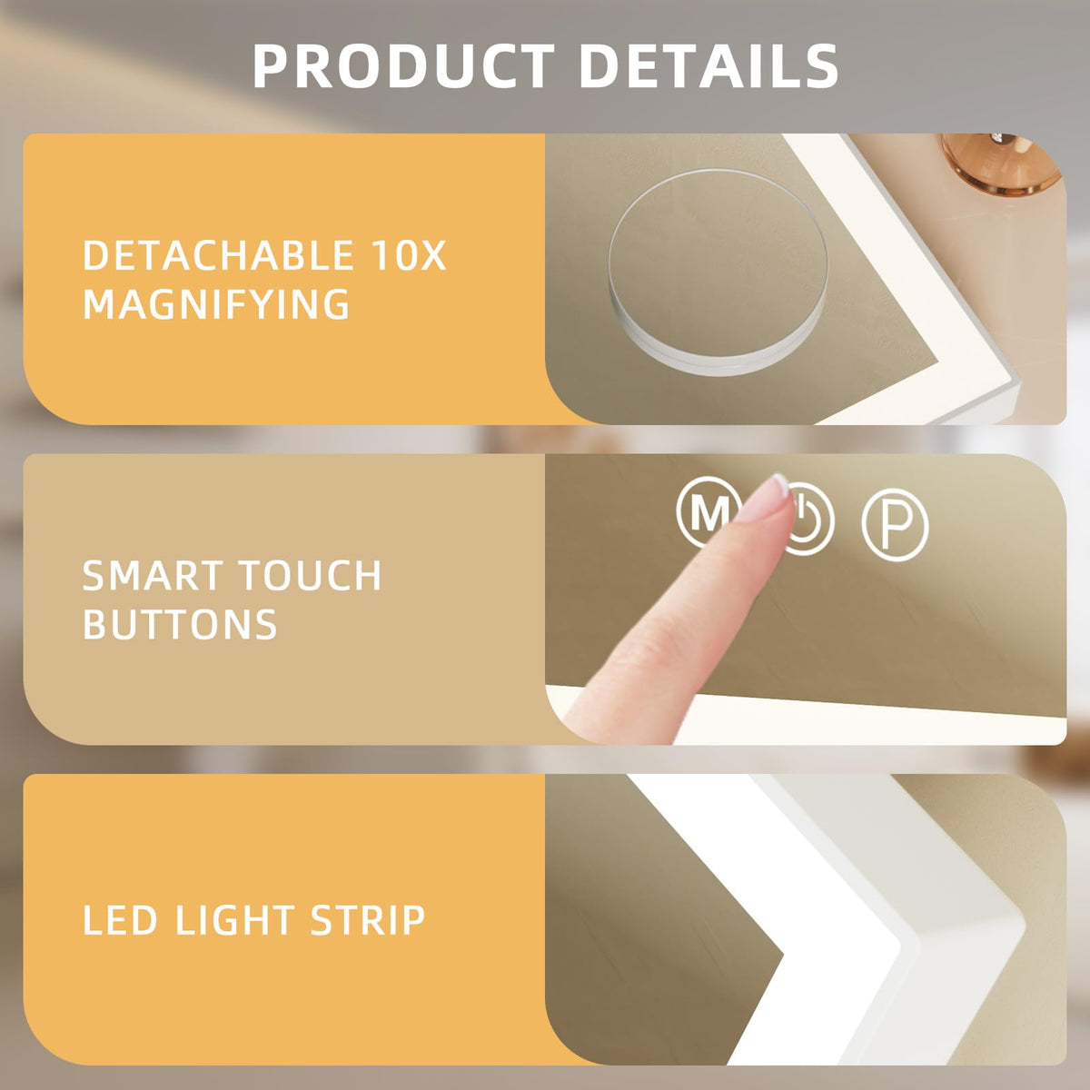 FENCHILIN 10X magnification compact mirror aids precise eyeliner and brow work.