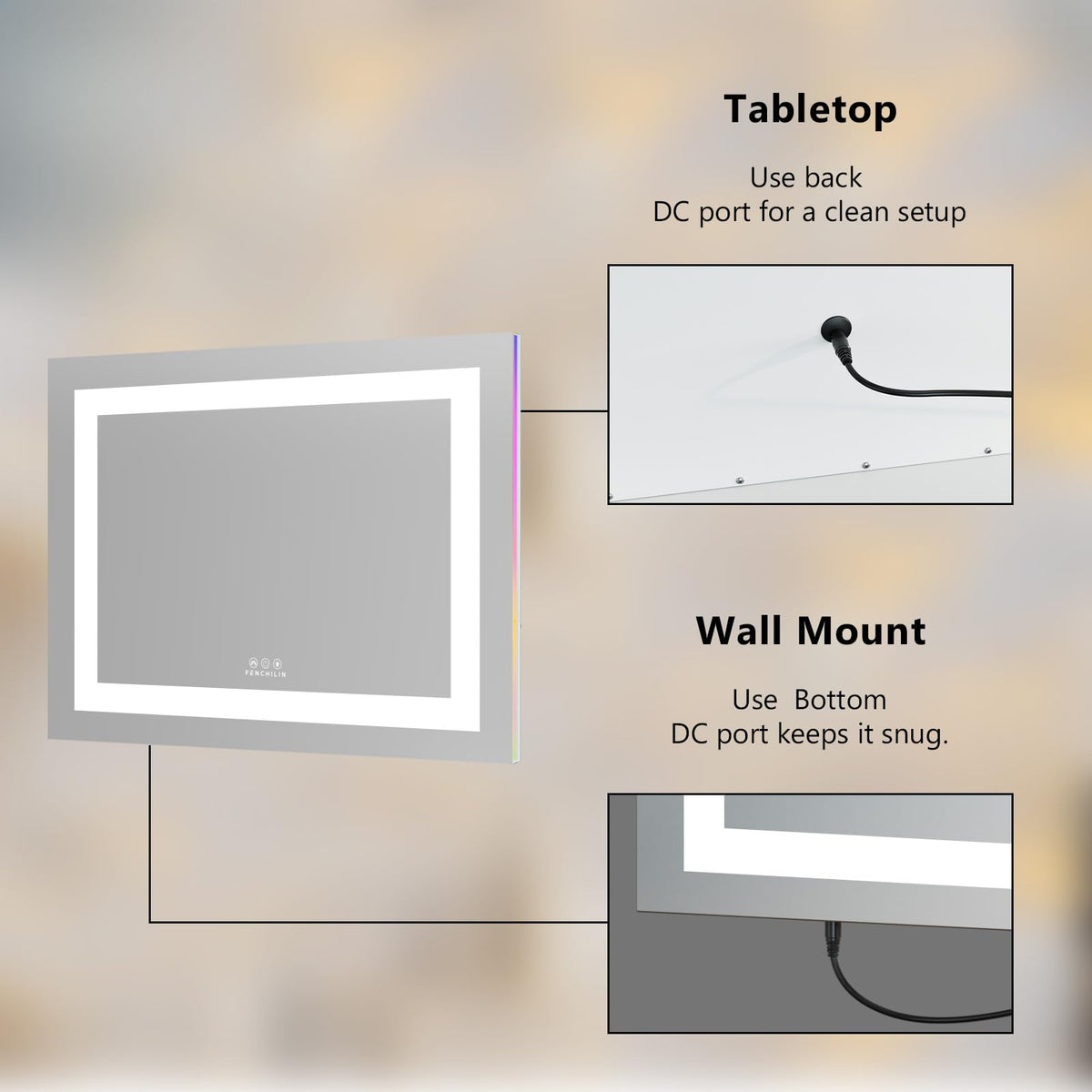FENCHILIN dual mounting options tabletop or wall mount