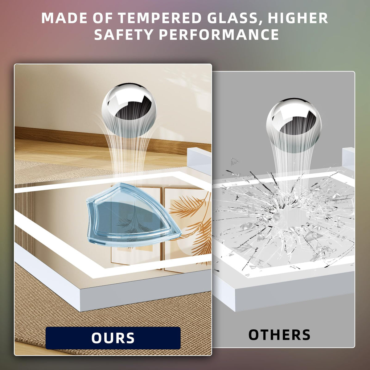 FENCHILIN tempered glass provides sharp, safe reflections