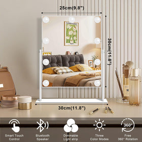 FENCHILIN vanity mirror with 360-degree rotation for flexible angles.