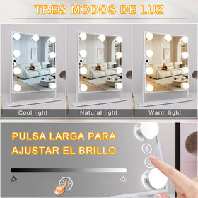 FENCHILIN vanity mirror with smart touch control for easy brightness adjustment.