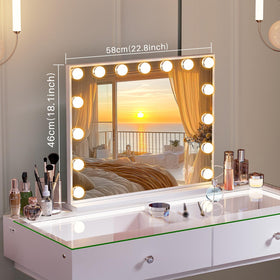 Fenchilin vanity mirror with touch brightness control.