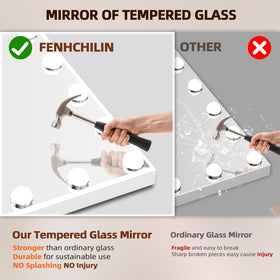 Fenchilin vanity mirror USB port for device charging.