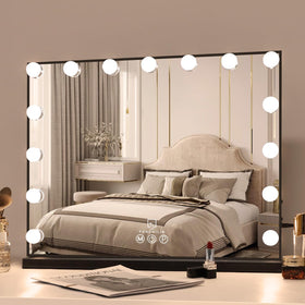 FENCHILIN vanity mirror with lights showing full view for makeup routine