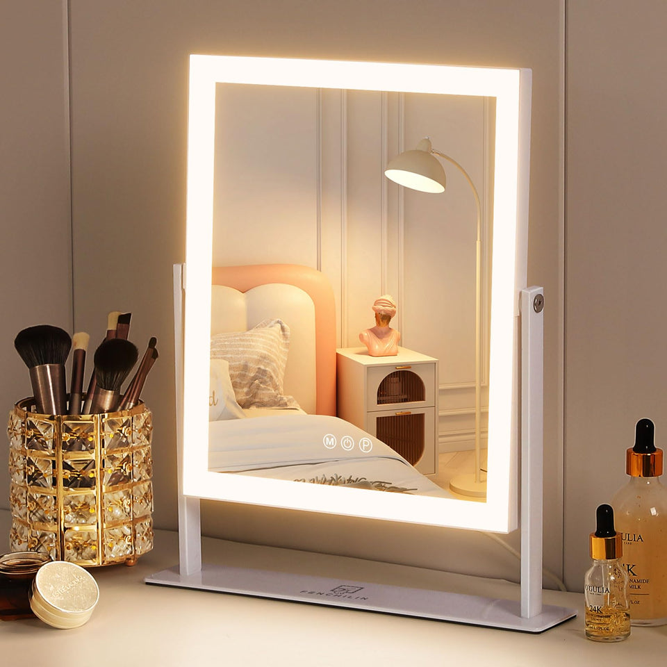 FENCHILIN vanity mirror with lights provides bright, even illumination for flawless makeup application.