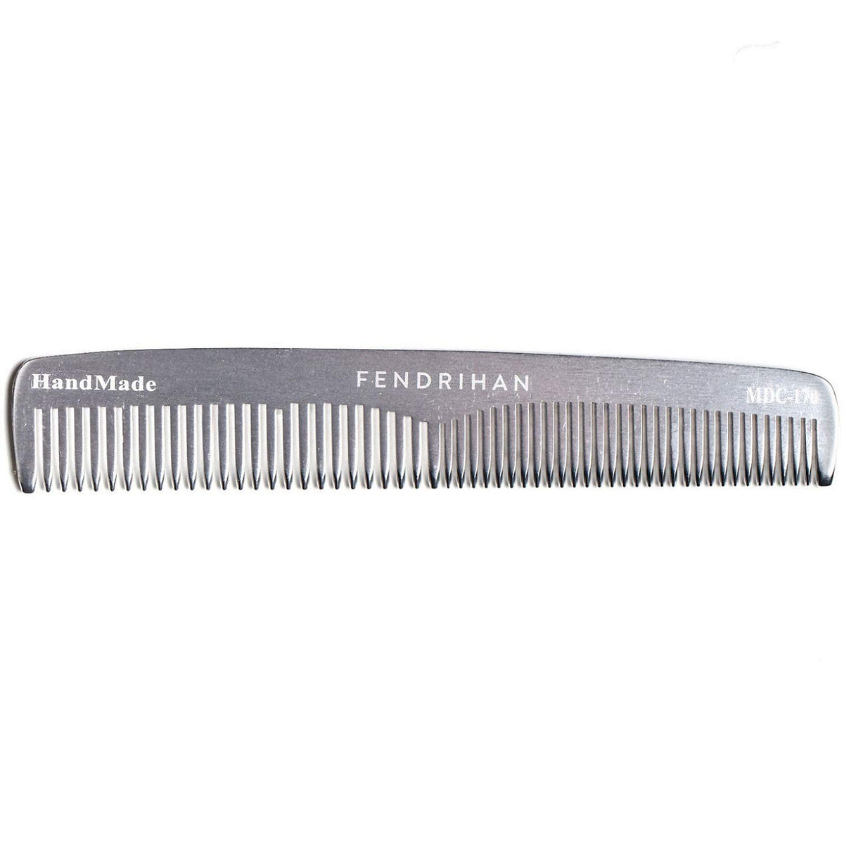 Fendrihan double-tooth comb teeth close-up shows smooth rounded edges for gentle detangling