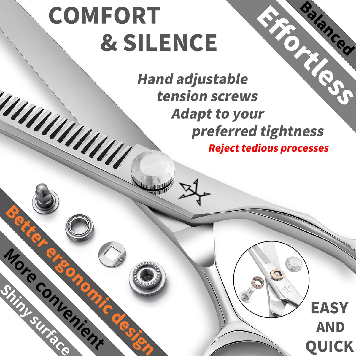 Fengliren professional salon scissors balanced for comfortable cuts in practice