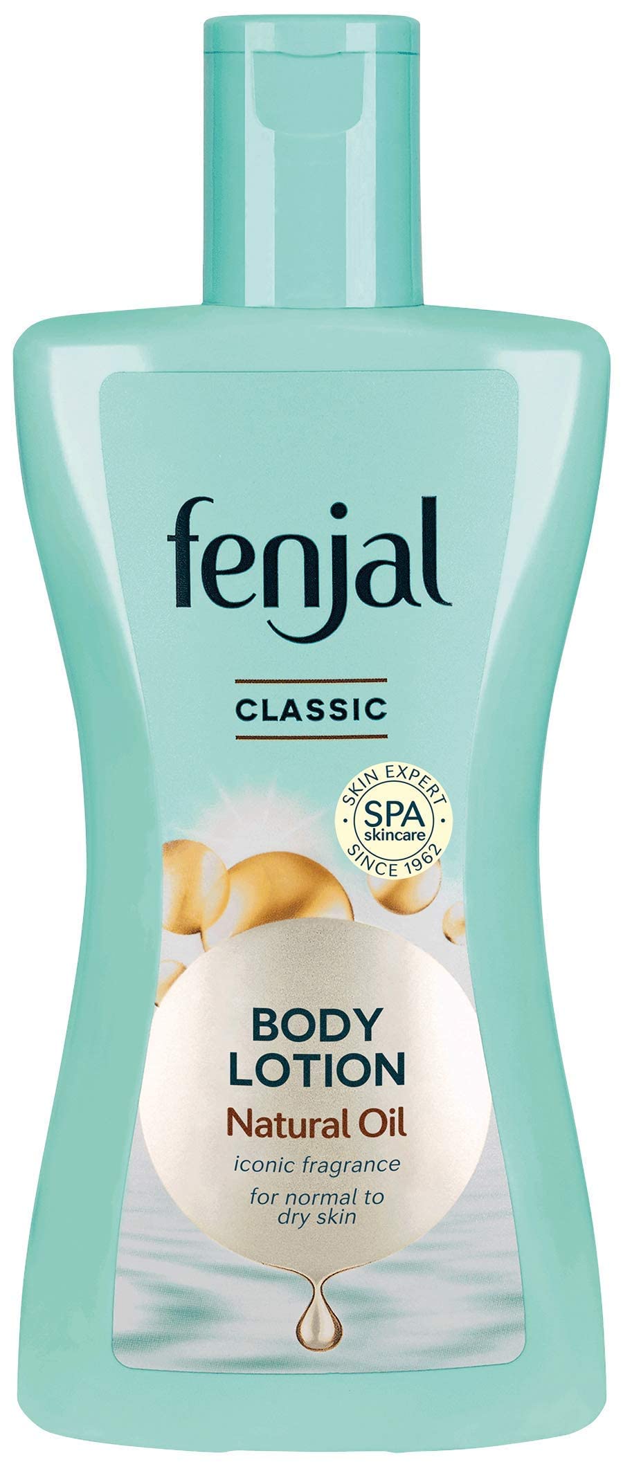 Fenjal Classic bottle close-up showing silky hydration for daily care.