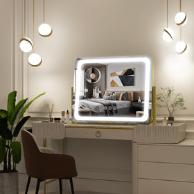 FENNIO Gold vanity mirror shatter-proof membrane protects the glass surface.