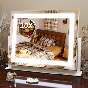 FENNIO vanity mirror 12x16 front view with lights for precise makeup application