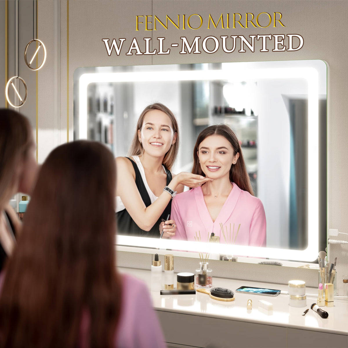 FENNIO vanity mirror aluminum frame detail and sturdiness