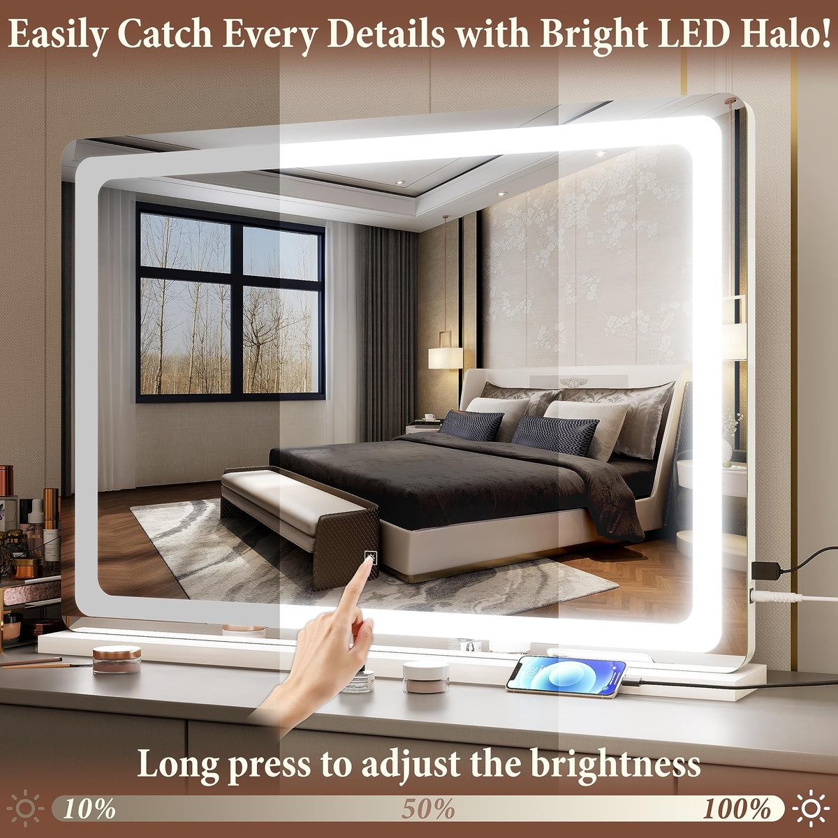 FENNIO mirror touch sensor close-up with easy controls