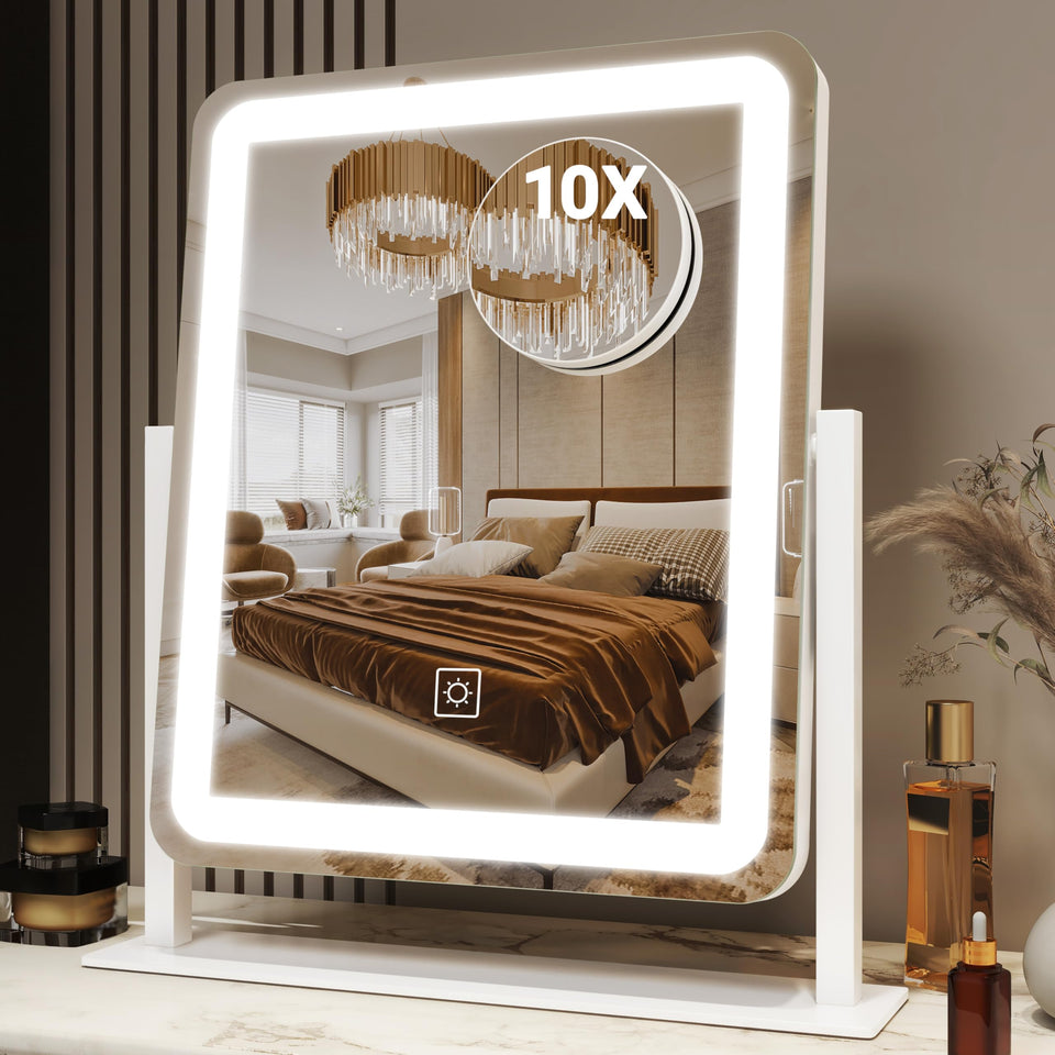 FENNIO vanity mirror with lights offers a clear full-face view for makeup.