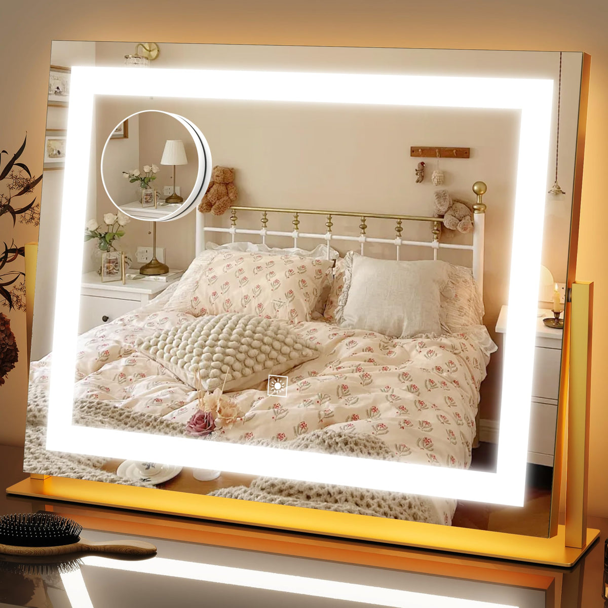 FENNIO vanity mirror with lights 22x18 inches for precise makeup framing
