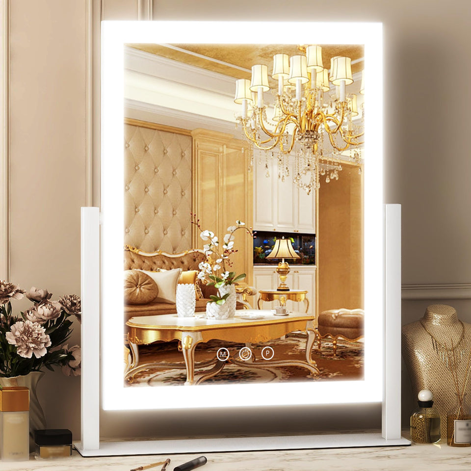 FENNIO vanity mirror with three-color lighting modes for precise makeup lighting.