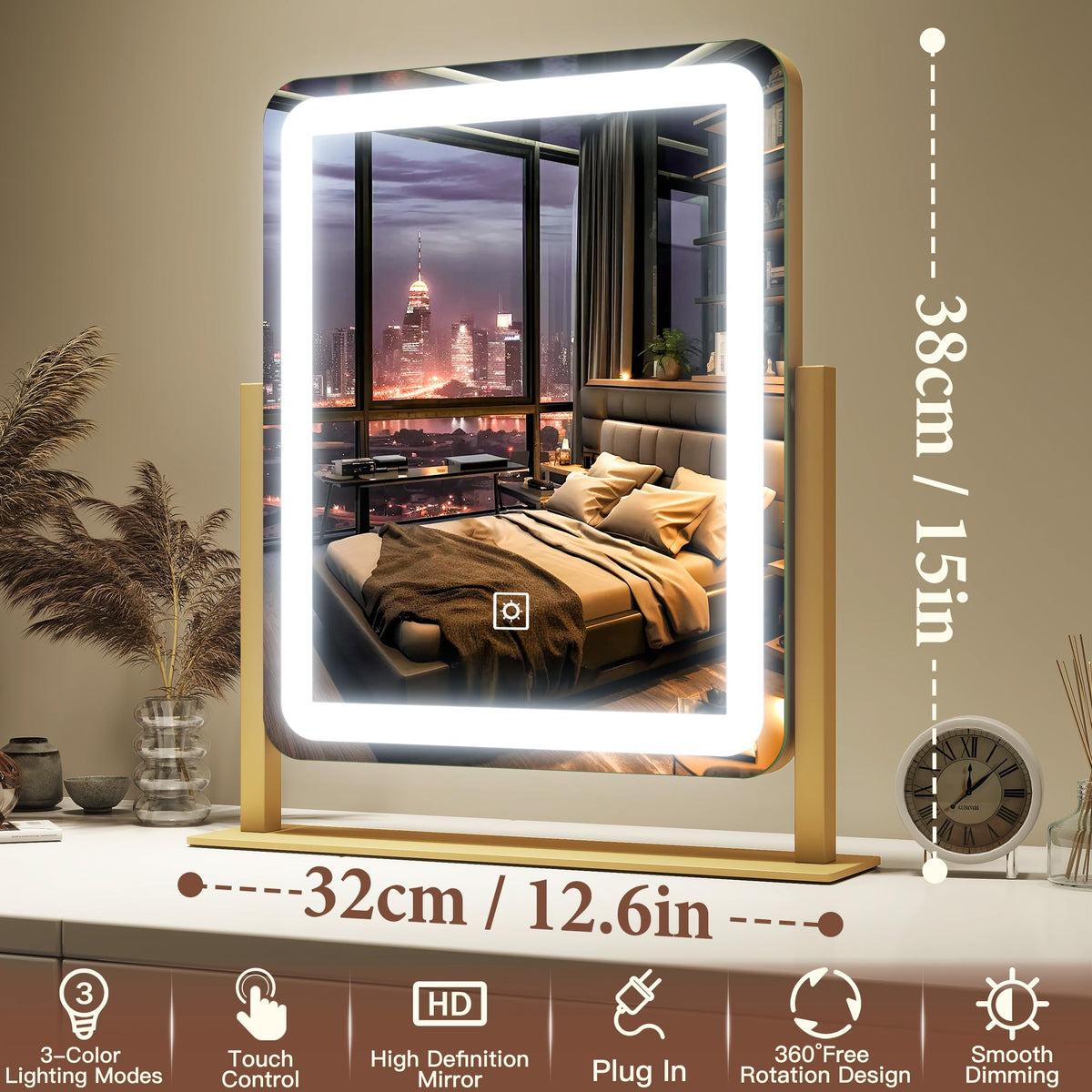 FENNIO vanity mirror lights aluminum frame for durable daily use