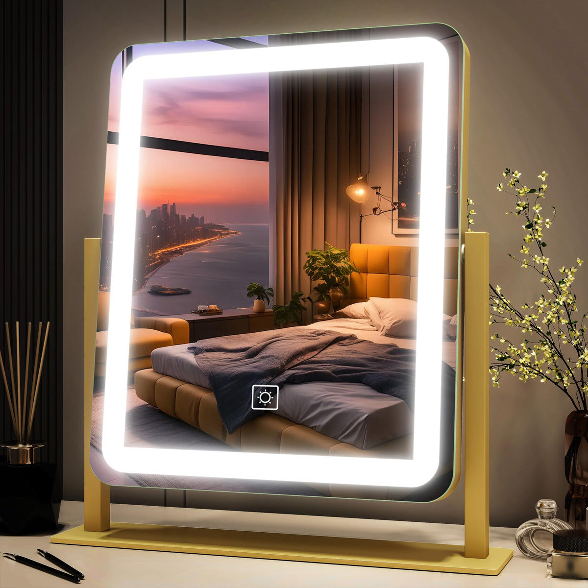 FENNIO vanity mirror lights front view for precise makeup application