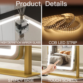 FENNIO vanity mirror lights gold finish to complement decor