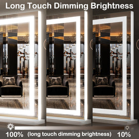 FENNIO lighted vanity mirror featuring a removable base for easy desktop placement and stability.