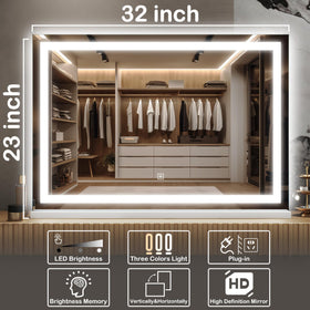 FENNIO vanity mirror compatible with wall mounting or tabletop use for versatile vanity arrangement.