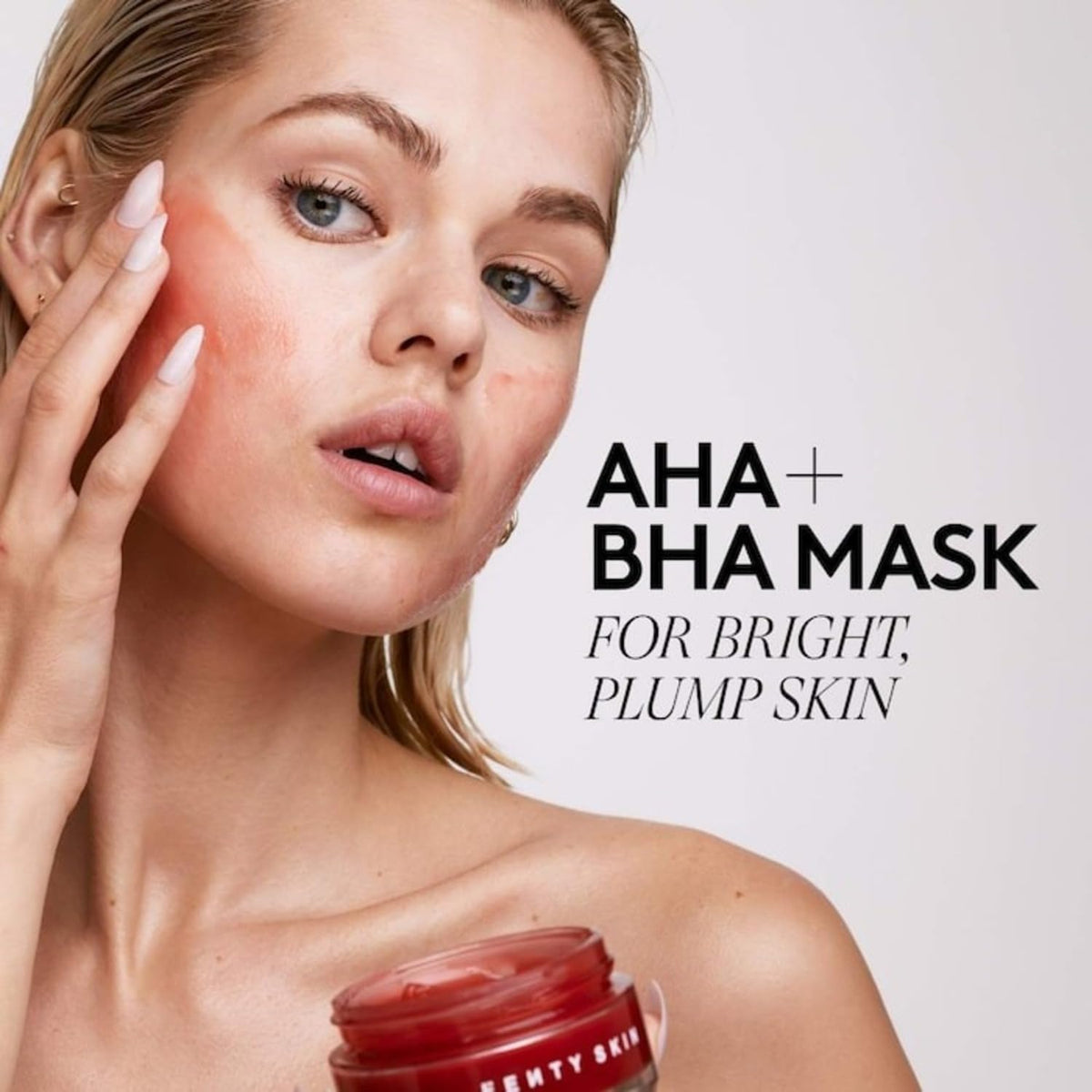 Close-up texture of Cherry Dub Blah 2 Bright mask highlighting smooth, plumped skin prep