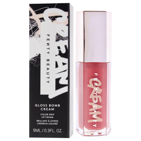 Fenty Beauty Gloss Bomb Color Drip 02 applicator shot demonstrates vibrant, pigment-rich color.