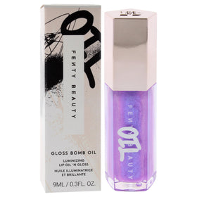 Fenty Beauty Gloss Bomb Luminizing Lip Oil 02 Miss Jellyfish gloss-detail highlights pink iridescence.