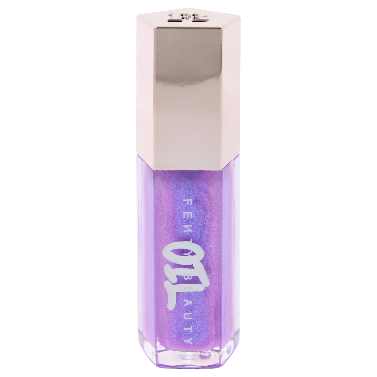 Fenty Beauty Gloss Bomb Luminizing Lip Oil Miss Jellyfish lip-application reveals lightweight shimmer.