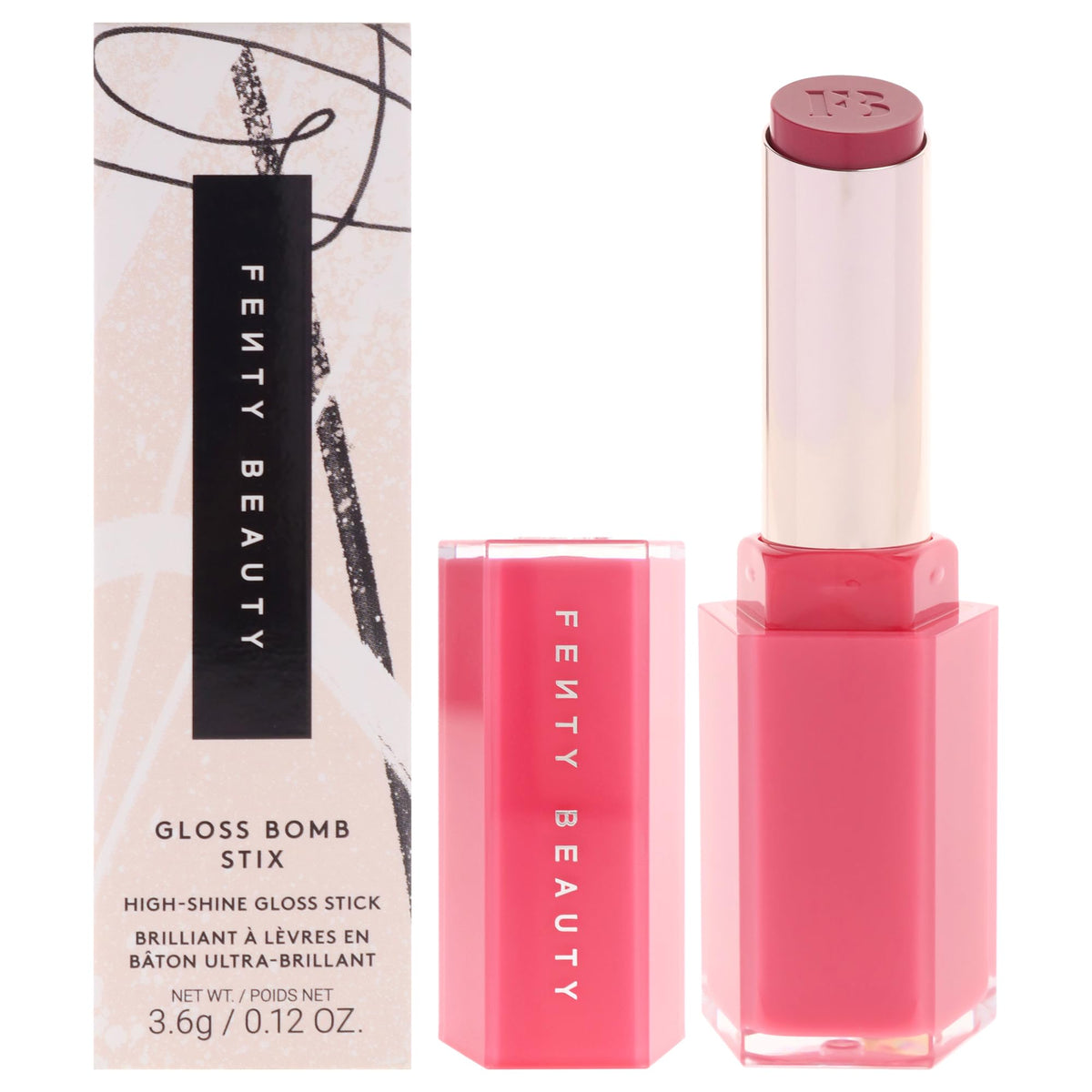 Fenty Beauty Gloss Bomb Stix High Biscus cap closeup for on-the-go shine