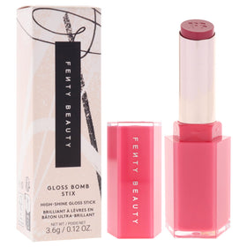 Fenty Beauty Gloss Bomb Stix High Biscus lip-application closeup demonstrates smooth glide
